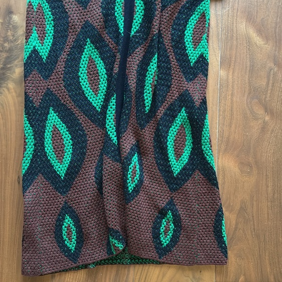 NWT / Johanna Ortiz Knot Eyelet Midi Dress / XS green black - Picture 7 of 11